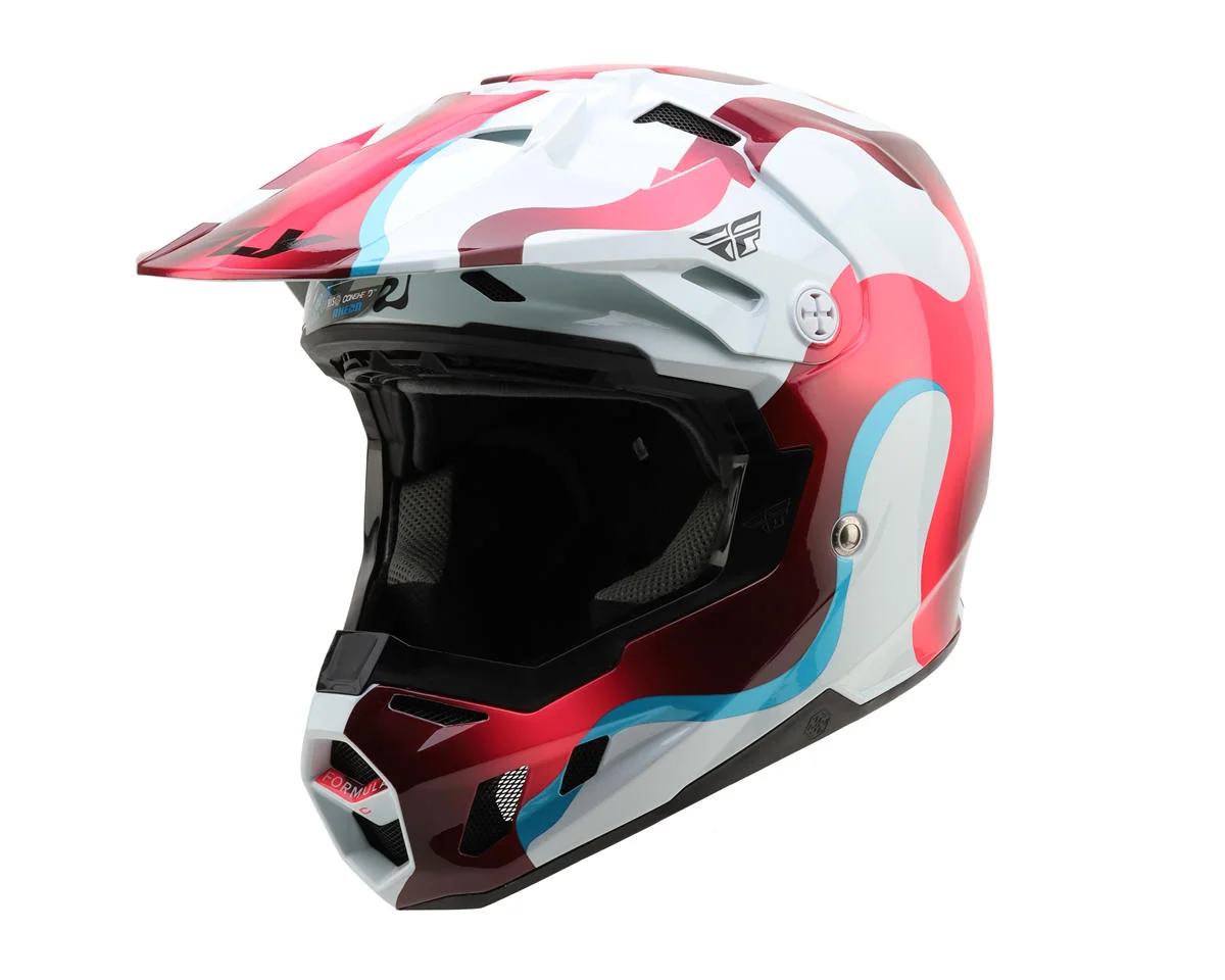 Fly Racing Formula CC Vibe Helmet (White/Pink/Blue) (Youth L)